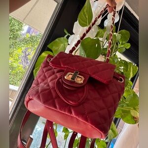 Elegant Red Quilted Handbag - NWT